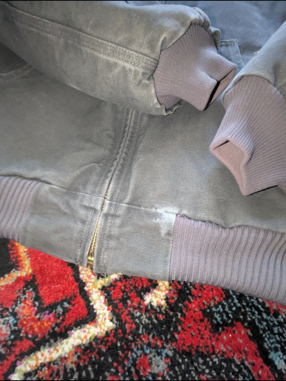 Carhartt Gray Hooded Duck Jacket with Logo Patch - Picture 5 of 6